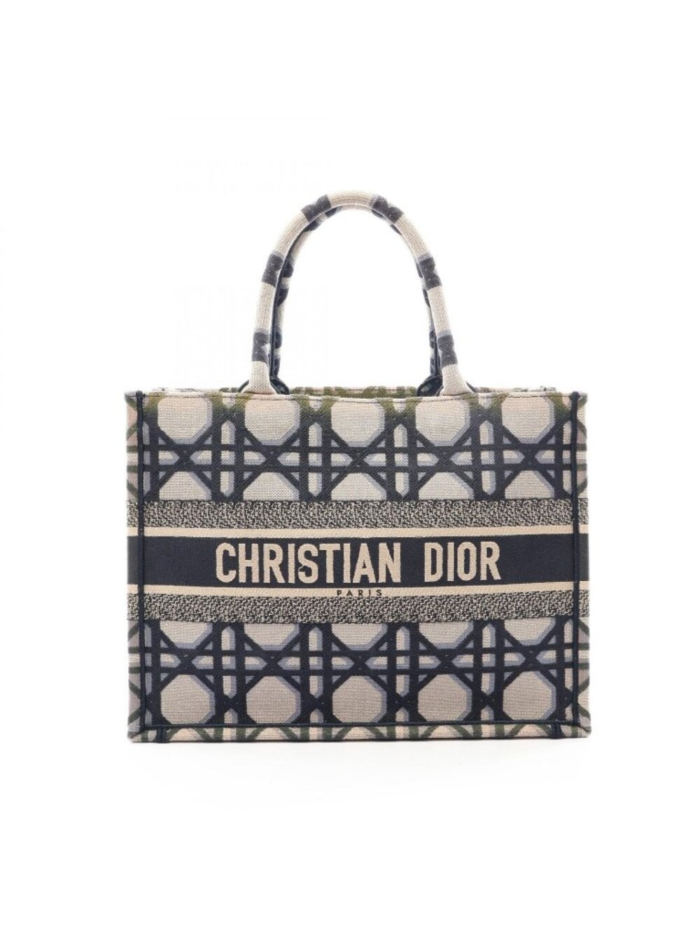 Dior Tote Bag Book Medium Navy Canvas